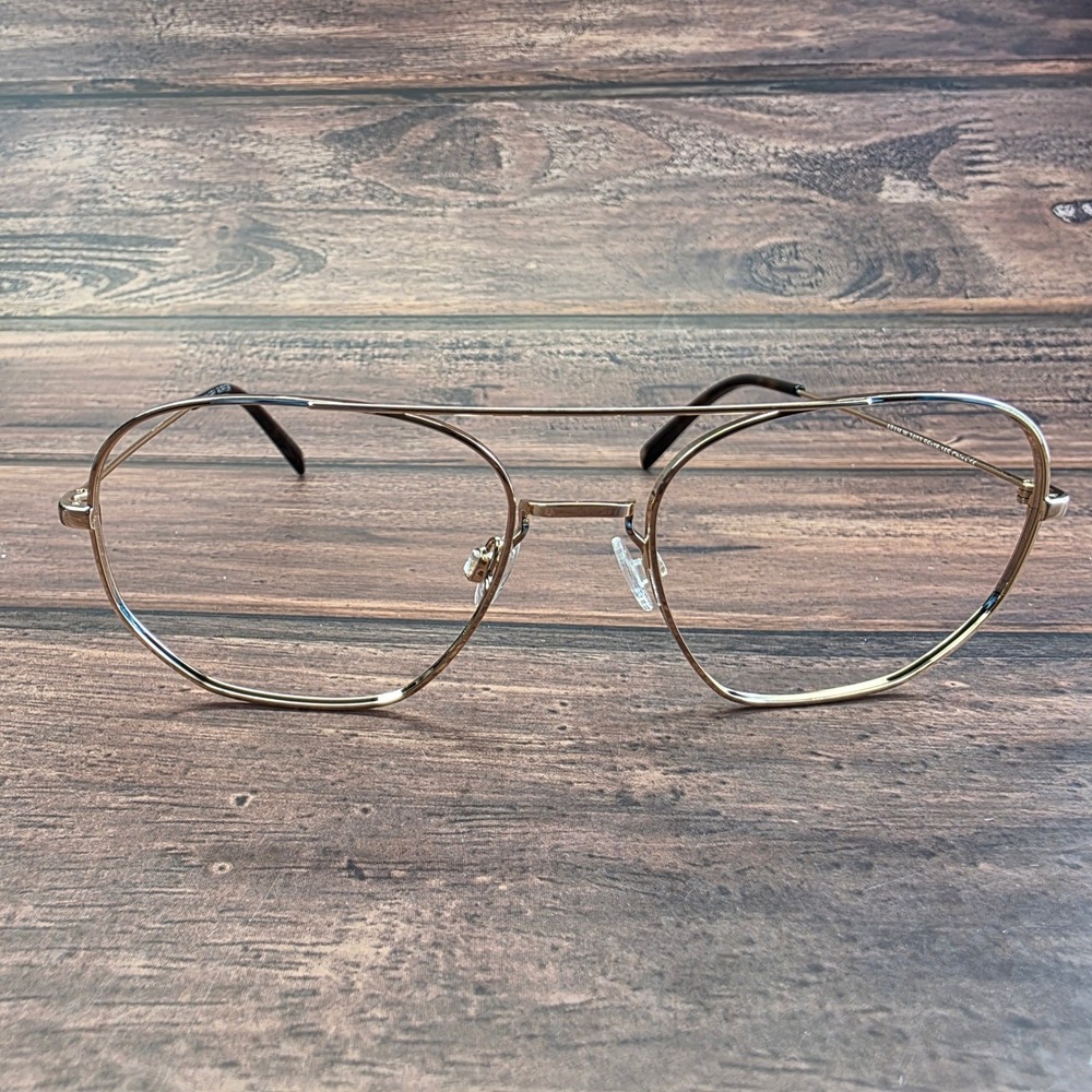 Warby Parker Aram Gold Double Bridge Aviator Eyeglasses 56-18-145 W 2403 2152-4